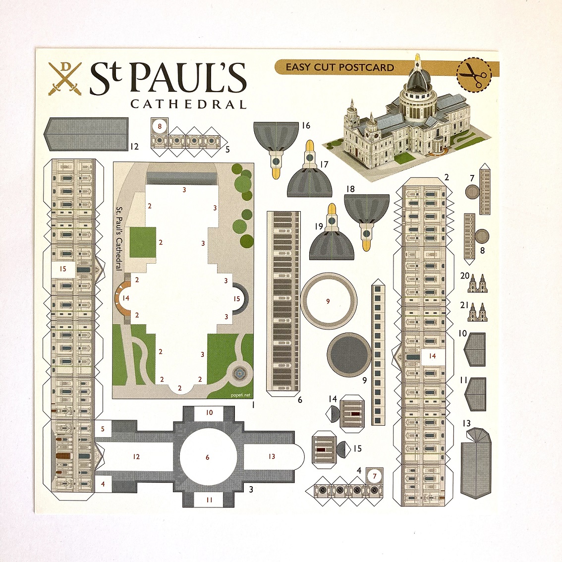 St Paul's Cathedral Cut-out postcard